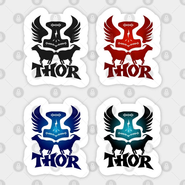 Succeed With THORS MJOLNIR GOATS EMBLEM Sticker Pack Sticker by Odin Asatro